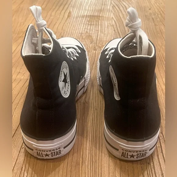 Converse Black and White Platform High-Tops Women’s 9 VGUC - Picture 3 of 8